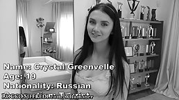 Sweet teen brunette is having sex with Rocco Siffredi and his friend at the same time