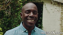 Mariska is having wild sex in the nature, with a black man whose dick is huge
