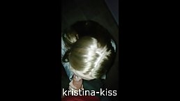Charming, amateur babe is sucking a stranger's hard dick in the middle of the night