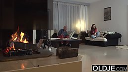 Charming brunette is secretly having sex with her married neighbor, because it feels so good