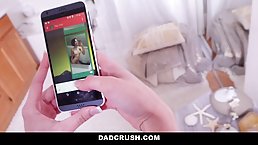 Teen brunette sent some nudes to her step- father, so he came to fuck her brains out
