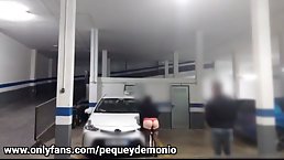 Kinky girl who is also an exhibitionist is getting fucked hard in the underground parking