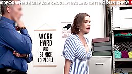 After getting caught shoplifting, hot brunette, Krissy Lynn decided to have sex with a security guy