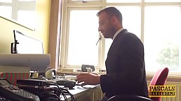 UK brunette with big tits is having rough anal sex with one of her married lovers
