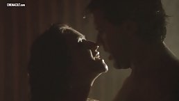 Small titted girl is giving a handjob to her lover, while making an adult scene