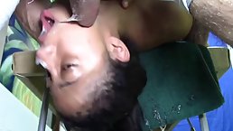 Lusty chick is getting thoatfucked deeper than ever before and getting loads of cum on face