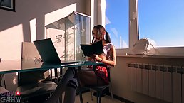 Passionate schoolgirl is alone at home and just can't hold back from masturbating with sex toys