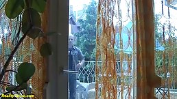 Chubby brunette just had a shower when her lover came to fuck her dirty brains out