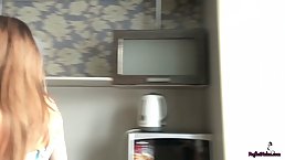 Slim chick has just moved into her new apartment and already having sex with a neighbor
