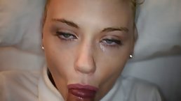 Blue- eyed blonde schoolgirl is so good at sucking dicks and does it all the time