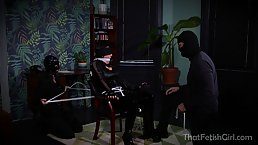 Mature brunette got tied up, the other day before she was forced to cum, with a vibrator