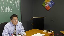 Seductive, black schoolgirl, Ana Foxxx is about to fuck her teacher, because detention is so boring