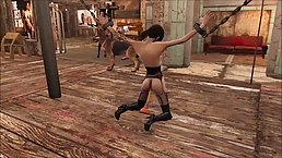 Hentai babes are tied up and being forced to cum in a post- apocalyptic setting