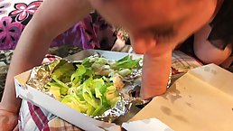 Insatiable blonde milf, Erin Electra is sucking dick like a real whore and eating some fresh cum