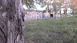 Kinky brunette is wearing a short skirt to show that she is using a butt plug