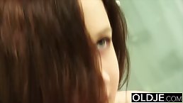 Busty girl is sucking a rock hard dick and getting fucked instead of studying for exams