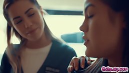 Kendra Spade and Alina Lopez are eating each other up, in the middle of the day