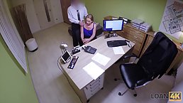 Dirty minded woman had sex with a loan agent, just because she liked his dick