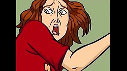 Cartoon woman with a massive butt is about to get stuffed with a rock hard dick