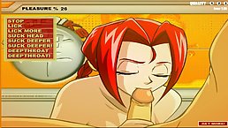 Cartoon chick with red hair, Lara Lewd is having anal sex with one of her friends
