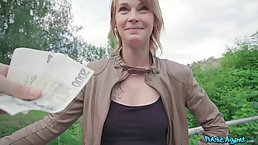 Slim, amateur babe is sucking and riding a rock hard cock under the bridge and enjoying it