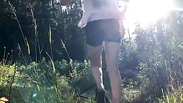 Red haired babe was masturbating in the nature, the other day, until she experienced an orgasm