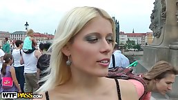 Cock loving blonde is often giving blowjobs to random guys free of any charge, just for fun