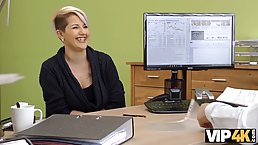 Chubby chick is fucking her nasty interviewer because she really wants to get that job
