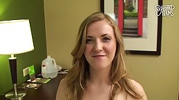 Barely legal blonde with small tits is sucking her married neighbor's dick and then getting fucked