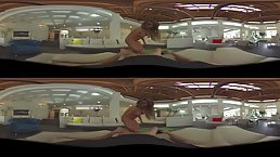 Lovely girl is making her first VR scene and doing it like a real pro