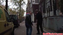 Dutch prostitute is moaning while having sex with a handsome tourist, because it feels so good