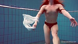 Mariusa got naked and went into the swimming pool, thinking that no one would see her
