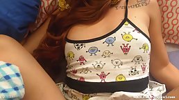 Horny, amateur girl is moaning while her step- brother is fucking her dirty brains out