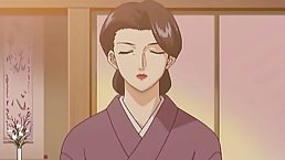Cartoon Japanese housewife is about to get stuffed with two hard cocks at the same time