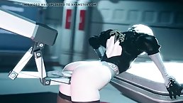 Masked, cartoon chick is eager to get fucked hard, because she desperately needs an orgasm