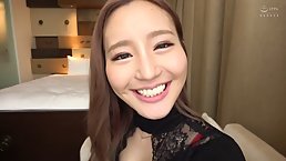 Charming, Asian lingerie model likes to get fucked in front of the camera, once in a while
