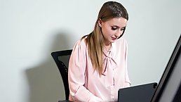 Two horny lesbians are using an opportunity to make love with each other, after work