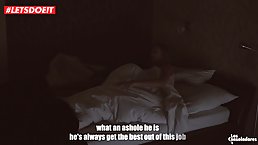 Sweet blonde, Lucy Heart likes the way her lover is eating her up during a casual threesome