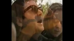 Ravishing, Italian lady is about to get down and dirty with two guys, in their car
