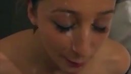 Lovely amateur girls are getting facial cumshots after sucking cocks in front of the camera
