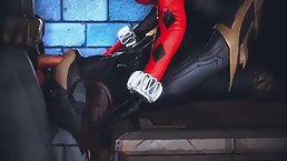 Harley Quinn is often making love with various superheroes, because it always feels so good