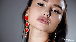 Petite teen brunette is about to take off her clothes and play with her wet pussy