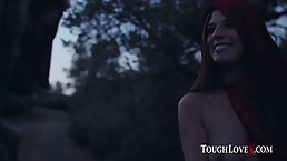 Scarlett Mae is a slutty Red Riding Hood, who likes to ride rock hard cocks
