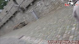 Barely legal, German babe is sucking a rock hard dick and getting stuffed with it