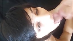 Cute brunette babe is about to get her pussy smashed from behind in front of the camera
