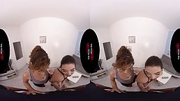 Two fine-looking chicks are having fun in gym with their trainer, got fucked after weightlifting
