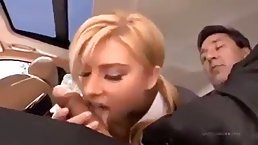 Frisky blonde gave a blowjob to her professor before they fucked like two wild animals