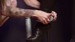 Ravishing lesbians are into bondage and every once in a while they are doing it
