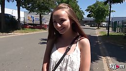 Frisky blonde babe with small tits, Lady Bug is getting assfucked on the billiard table