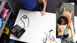 Experienced woman with big, firm tits, Mackenzie Lee is having sex with a security guy, Jack Vegas